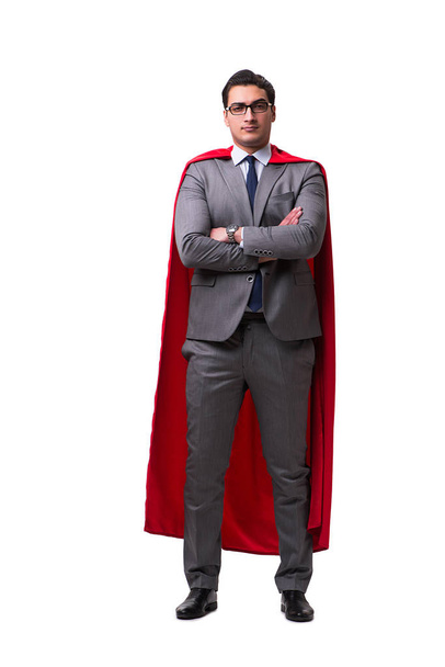 Super hero businessman isolated on white - Photo, Image