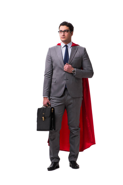 Super bohater biznesmen odizolowany na biały - Zdjęcie, obraz