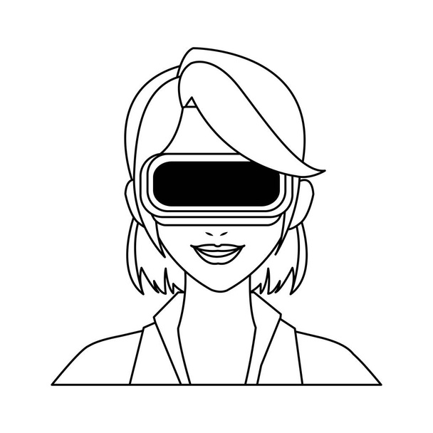 virtuele realiteit pictogramafbeelding - Vector, afbeelding