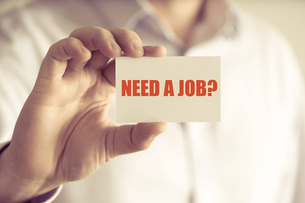 Podnikatel, drží hledáš práci? karta zprávy - Fotografie, Obrázek