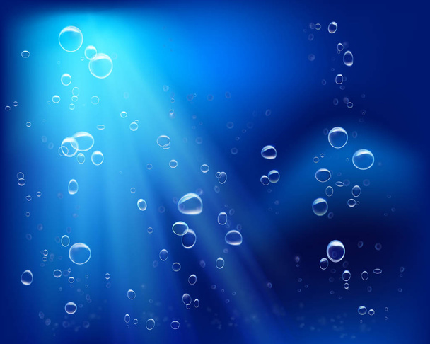 Air bubble in deep sea. Vector illustration. - Vector, Image