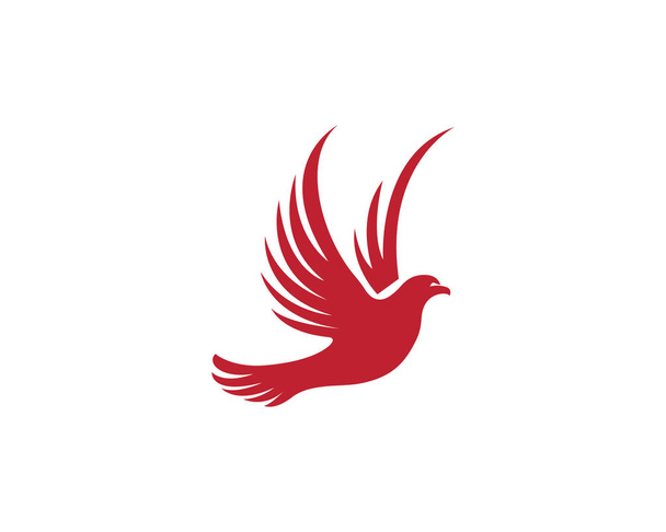 Logotipo e modelo do pássaro asa
 - Vetor, Imagem