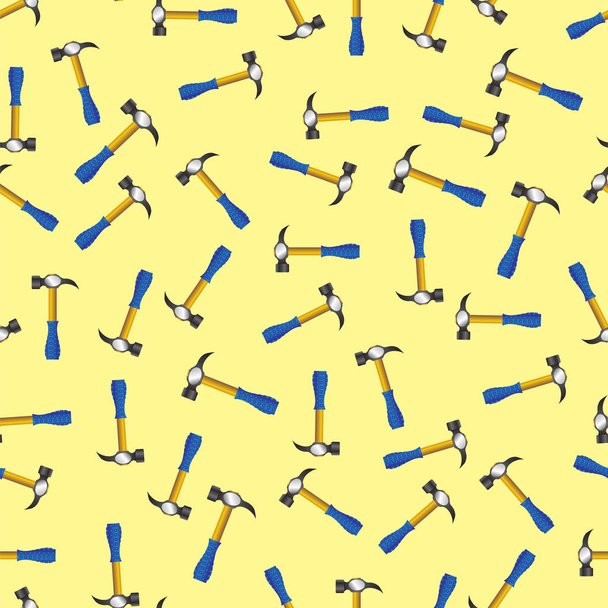 Hammer Icon Seamless Pattern - Vector, Image