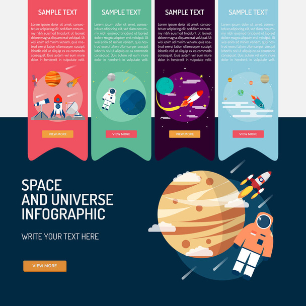 Infographic χώρο και σύμπαν - Διάνυσμα, εικόνα