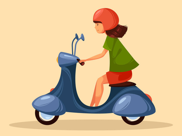 Girl riding bike - Vector, Image