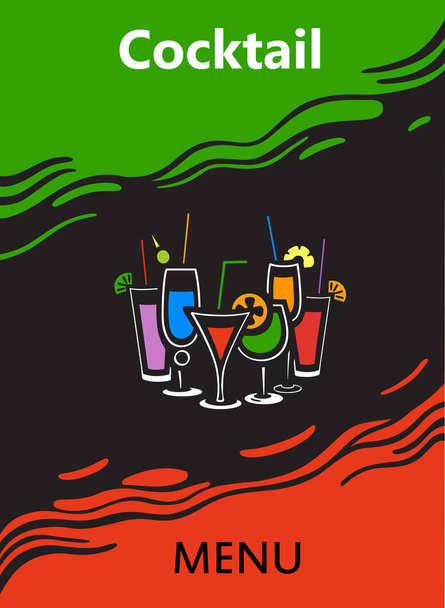 Cocktail menu cover - Vector, Image