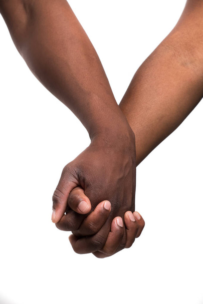 Close up view of a black / african / coloured man and woman hold - Foto, Imagem