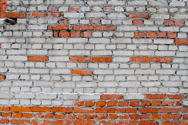Background of old brick wall with white and red bricks - Фото, зображення