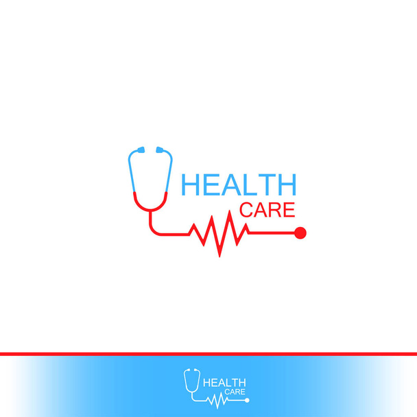 Gesundheitswesen Vektor Symbol-Logo. Tonometer mit Herz jubelndem Kardiogramm. Etikett oder Logo für ein Krankenhaus. Vektor isoliert auf weißem Hintergrund. - Vektor, Bild