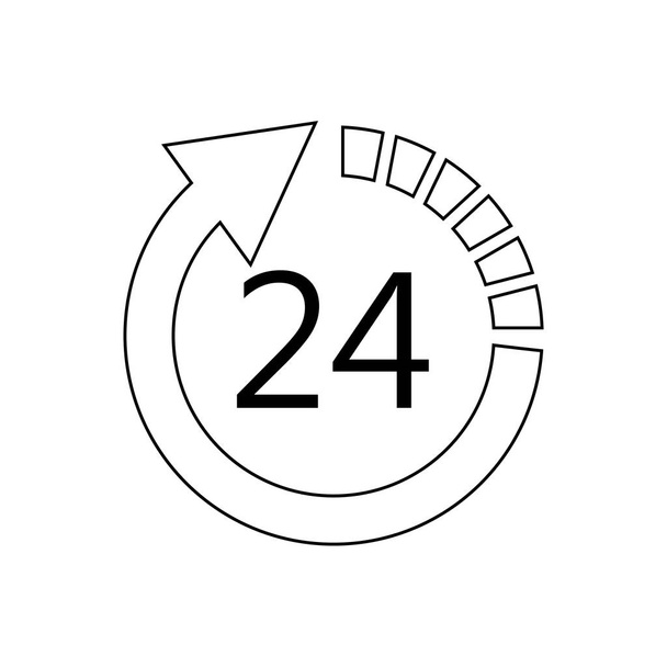 24 7 サービスのアイコンの画像 - ベクター画像