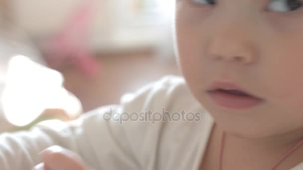 Child plays with food - Materiał filmowy, wideo