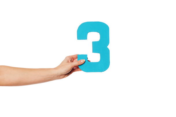 hand holding up the number three from the left - Photo, Image
