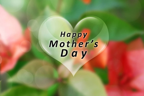 Happy Mothers Day message written on heart shape - Фото, зображення