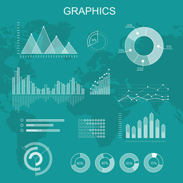 Set of Transparent Vector Graphs and Diagrams - Vector, Image