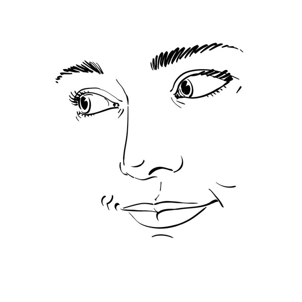 Grafické ručně kreslený portrét ženy - Vektor, obrázek