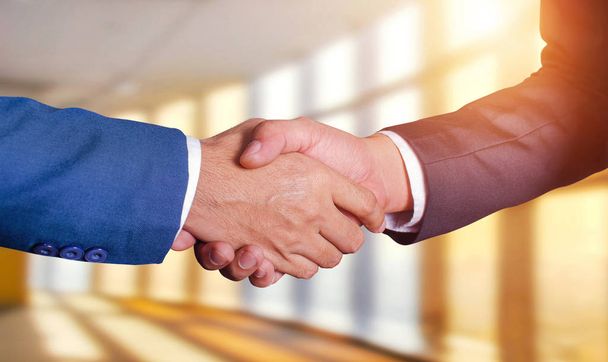 握手をする二人のビジネスマン - 写真・画像