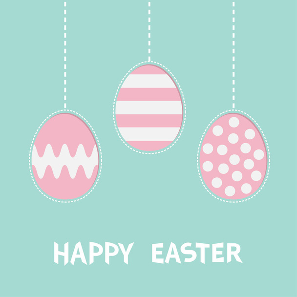 Three painting  Easter eggs  - Vector, Imagen