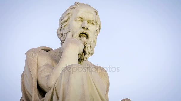 Az ókori görög filozófus-Szókratész márvány szobor - Felvétel, videó