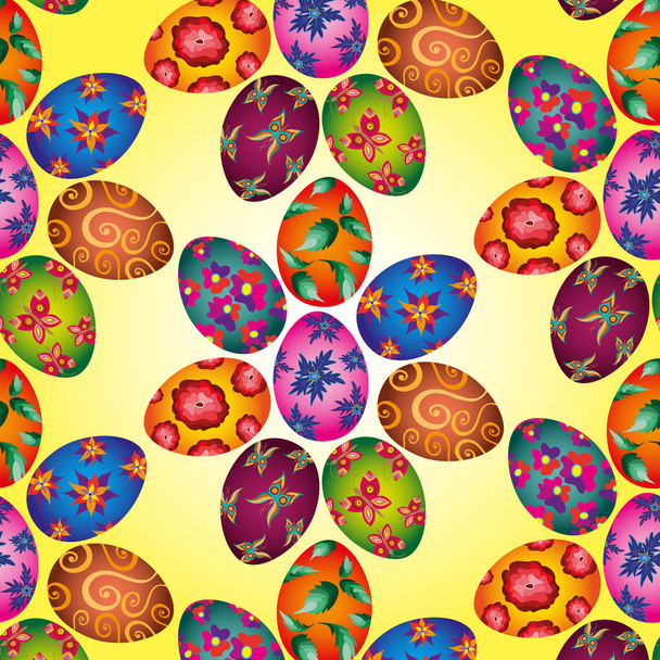 hladký vzor s velikonočními vejci - Vektor, obrázek
