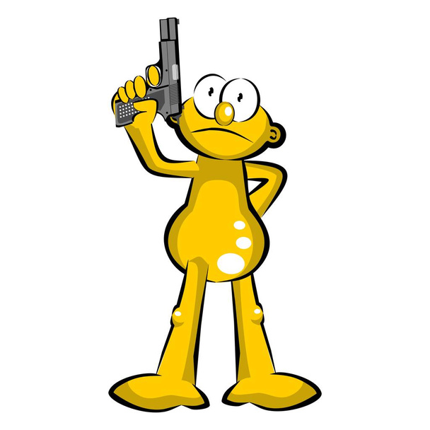 Человек с пистолетом в руке
 - Вектор,изображение