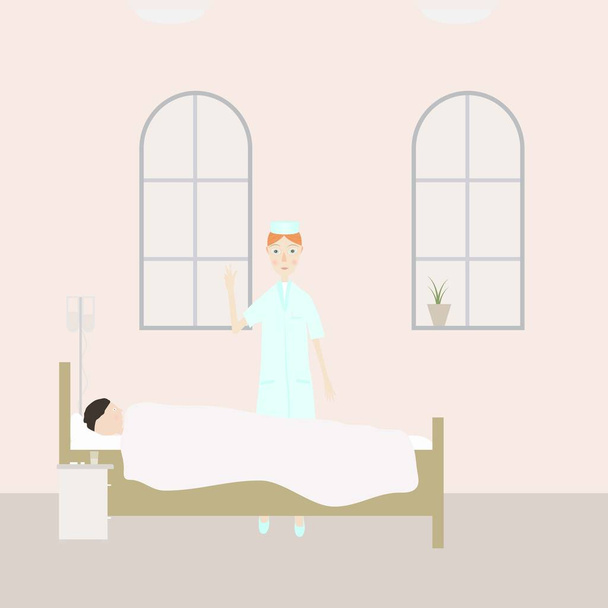 nurse caring for the patient  - Vector, Image
