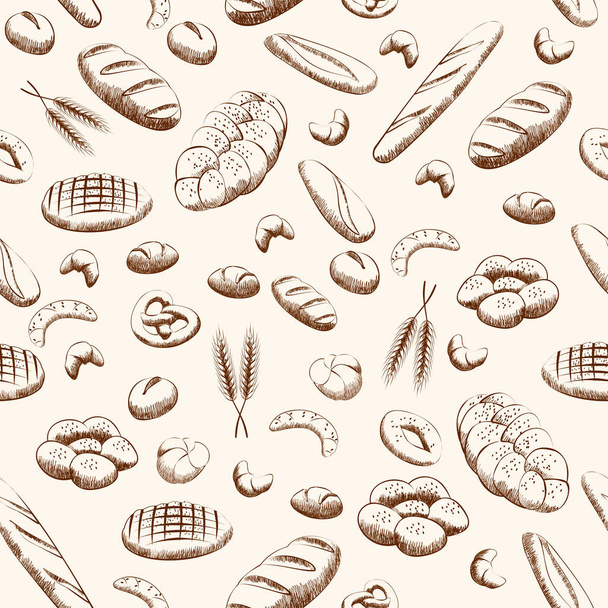 Bakery product pattern - Vetor, Imagem