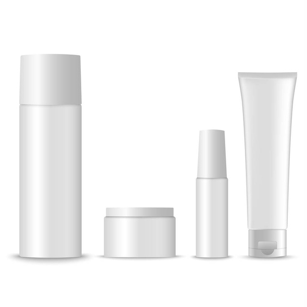 Colección de plantillas de preparaciones cosméticas en blanco
 - Vector, imagen