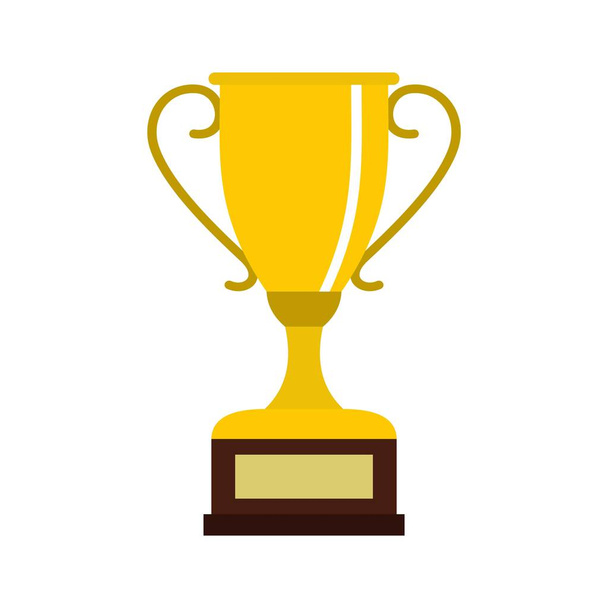 Winning gold cup icon, flat style - Vector, Image