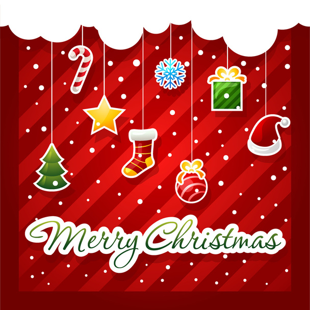 Christmas Greeting Card. christmas items icons. new year element - Vetor, Imagem