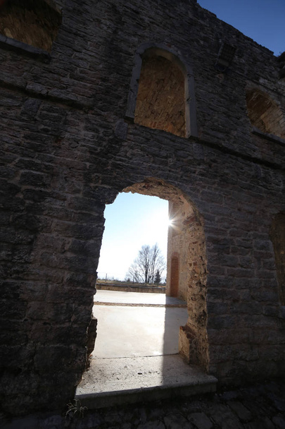 sırasında askerler tarafından kullanılan bir antik kale kalıntıları detay  - Fotoğraf, Görsel