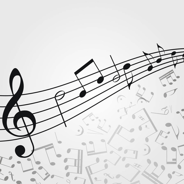 Music  background: melody, notes, key. - Вектор, зображення