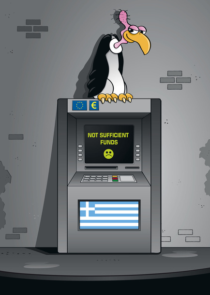 El buitre griego de la bancarrota
 - Vector, imagen