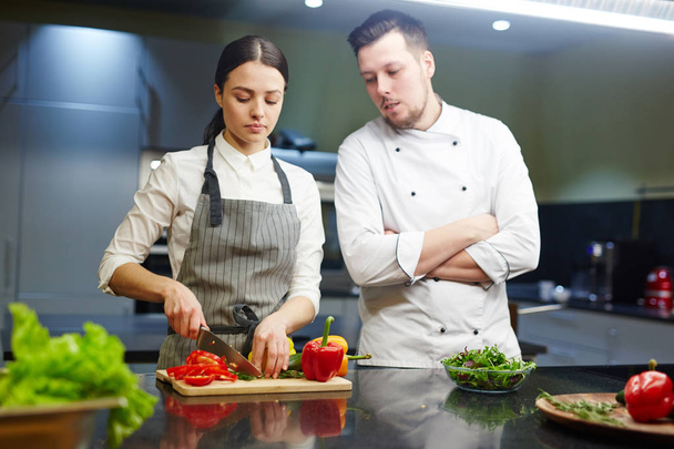 Professional chef and trainee  - Fotoğraf, Görsel