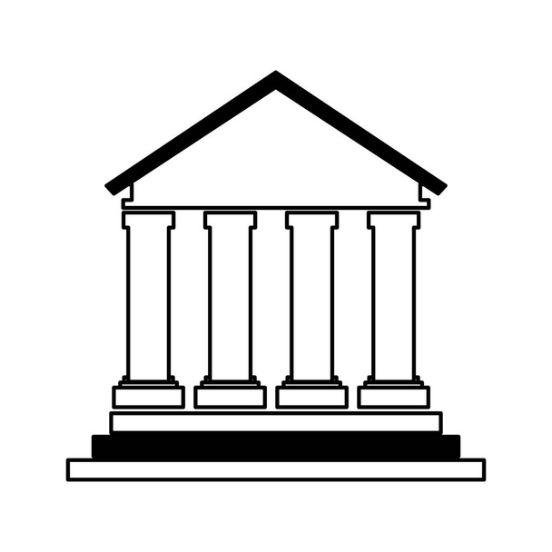 gebouw Romeinse kolommen pictogram - Vector, afbeelding