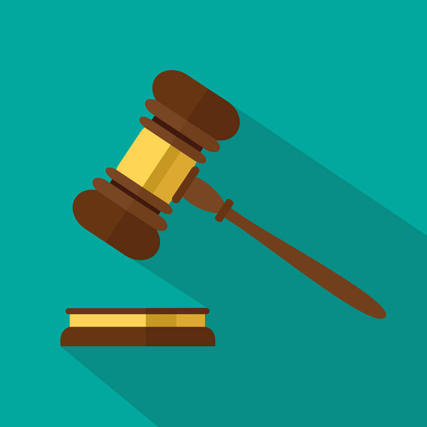 A wooden judge gavel, hammer of judge or auctioneer and soundboa - Vector, Image