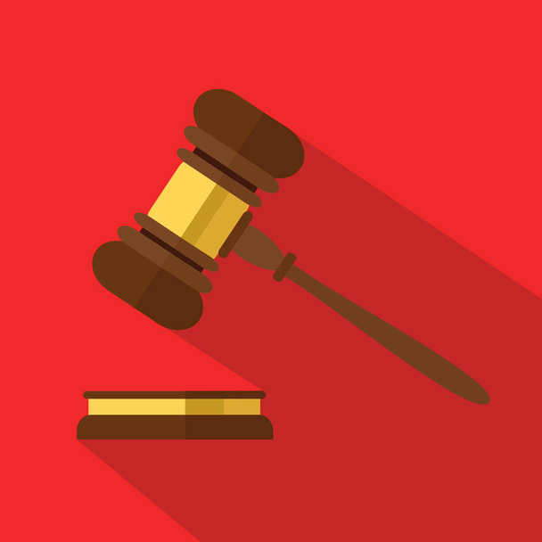 A wooden judge gavel, hammer of judge or auctioneer and soundboa - Vector, Image