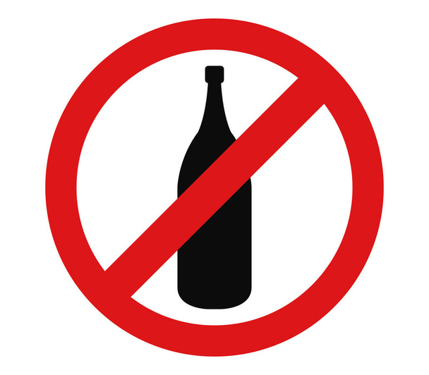 κανένα εικονίδιο αλκοόλ απεικονίζεται σε λευκό φόντο - Διάνυσμα, εικόνα