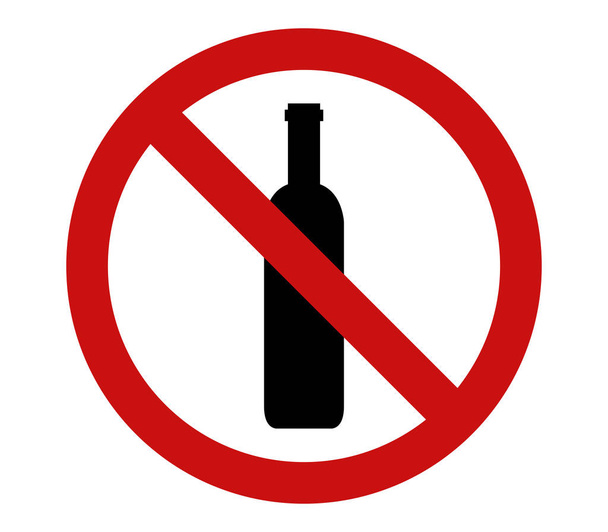 geen alcohol pictogram geïllustreerd op een witte achtergrond - Vector, afbeelding