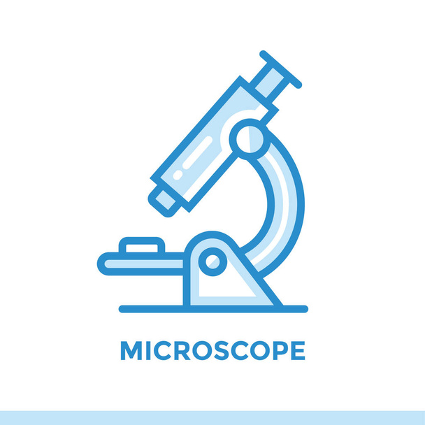 Linear MICROSCOPE icon for education. Pictogram in outline style. Vector modern flat design element for mobile application and web design  - ベクター画像
