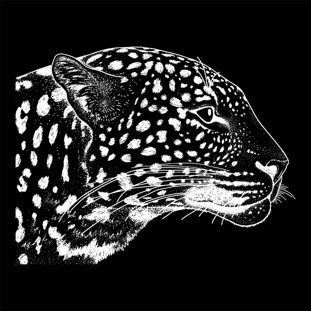 Tatouage visage léopard, illustration vectorielle, impression
 - Vecteur, image