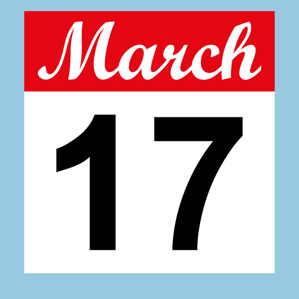 Maaliskuun 17 St. Patricks päivä kalenterissa
 - Vektori, kuva