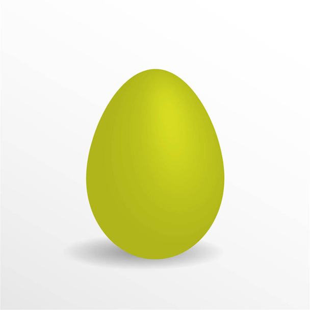 Green color egg. 3D illustration with shadow. Easter holiday theme - ベクター画像