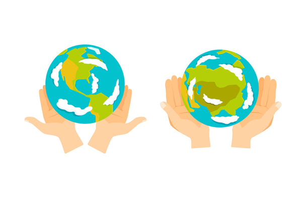 Globe earth in hand icon vector illustration. - Vektor, Bild