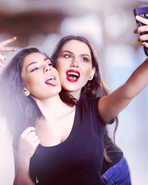 Young Teen Girls Taking a Selfie - Photo, Image