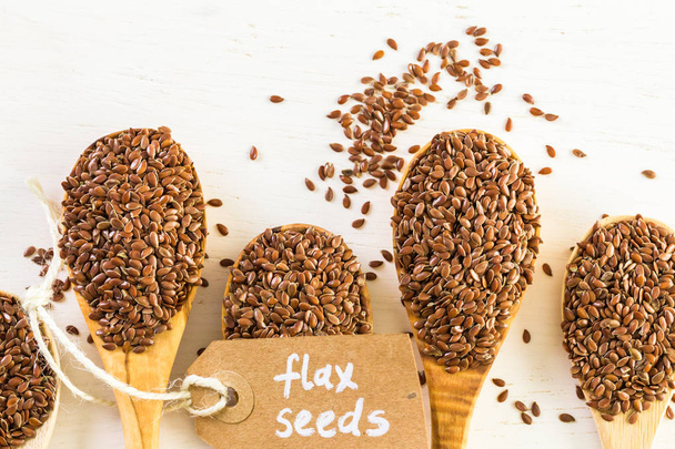 Flax seeds close up - Foto, Bild