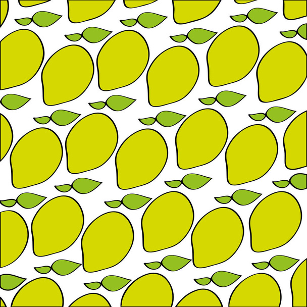 mangos pattern fresh fruit drawing icon - Vektor, kép