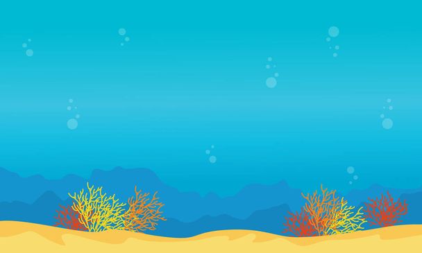Landscape of reef on underwater style collection - Вектор,изображение