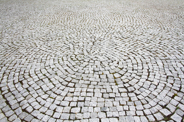 Tiled pavement background. Circle paving - Photo, Image
