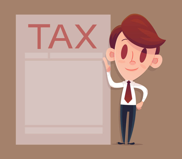 Συμπλήρωση φορολογικών μορφή, μοντέρνα ιδέα για πανό για το διαδίκτυο - Διάνυσμα, εικόνα