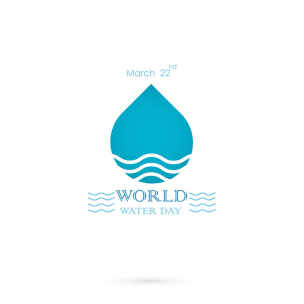 Gota de agua con ondas de agua icono vector logotipo diseño template.Wor
 - Vector, Imagen